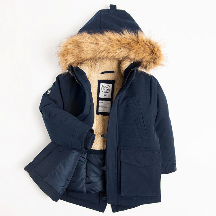 Dark blue hooded jacket