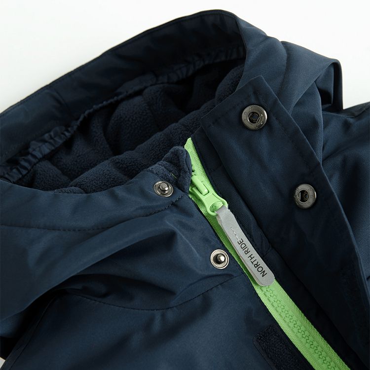 Blue hooded zip through jacket