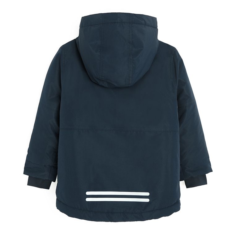 Blue hooded zip through jacket