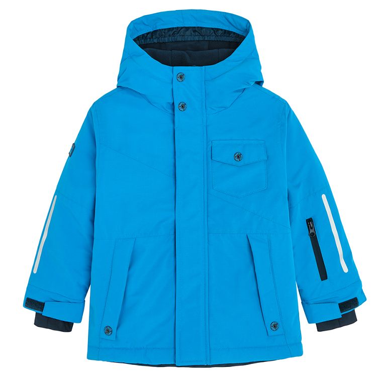 Light blue hooded zip through jacket