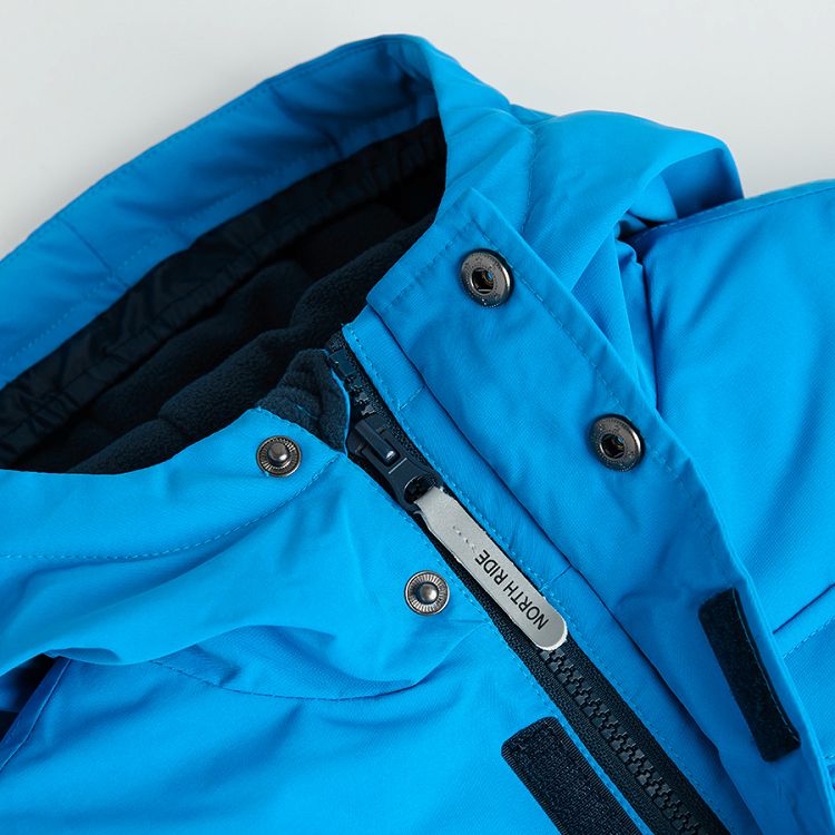 Light blue hooded zip through jacket