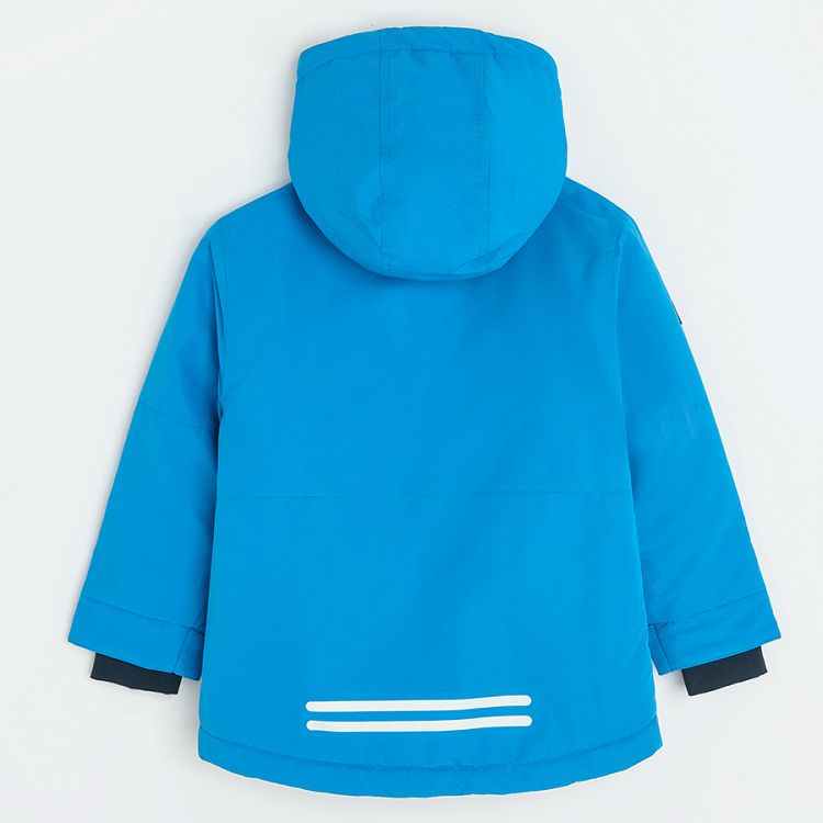 Light blue hooded zip through jacket