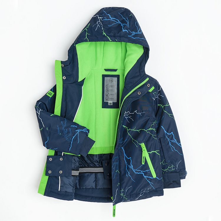 Blue with thunderstikes ski jacket