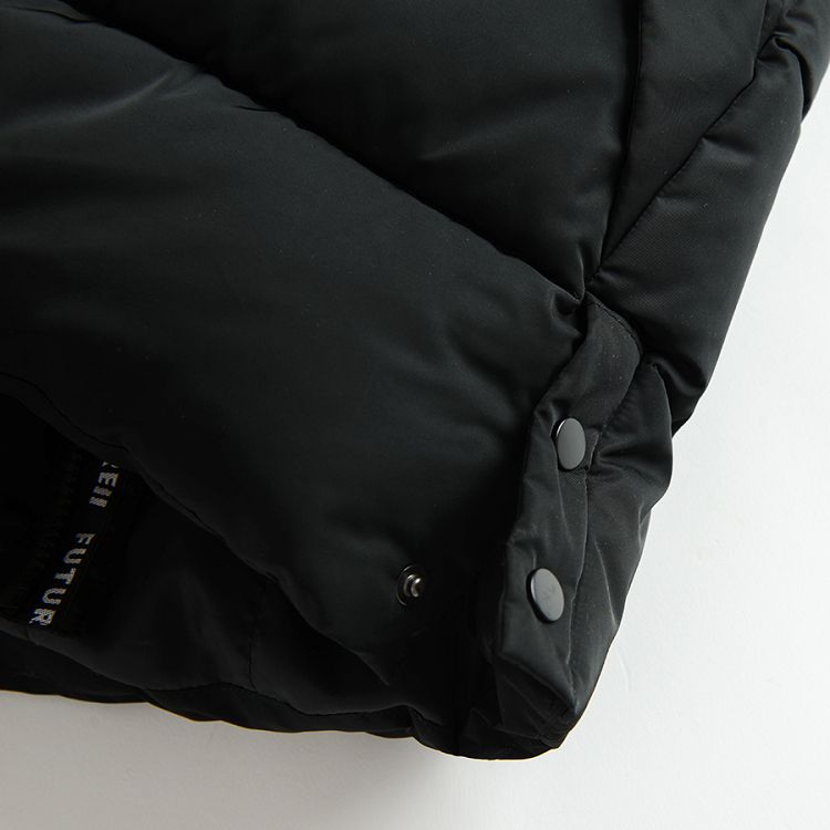 Black hooded zip through jacket