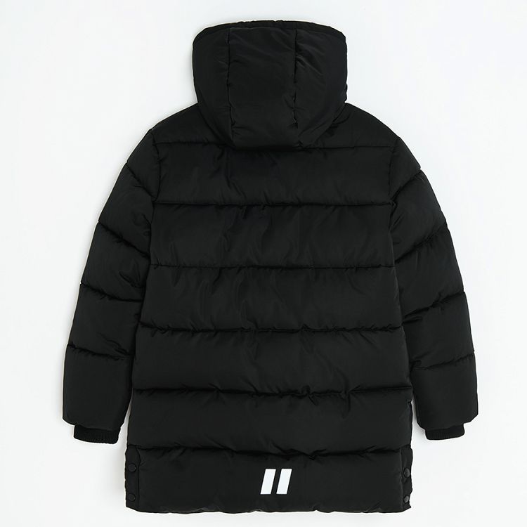 Black hooded zip through jacket