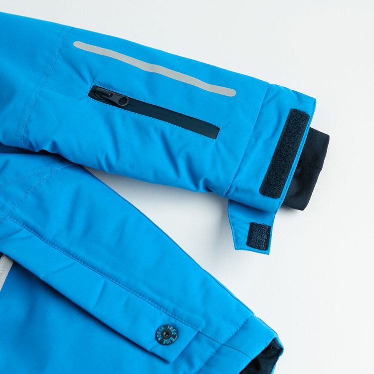 Blue hooded zip through jacket