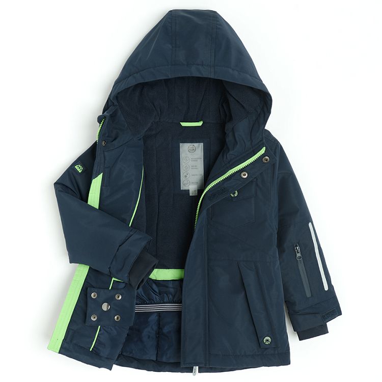 Dark blue zip through hooded jacket