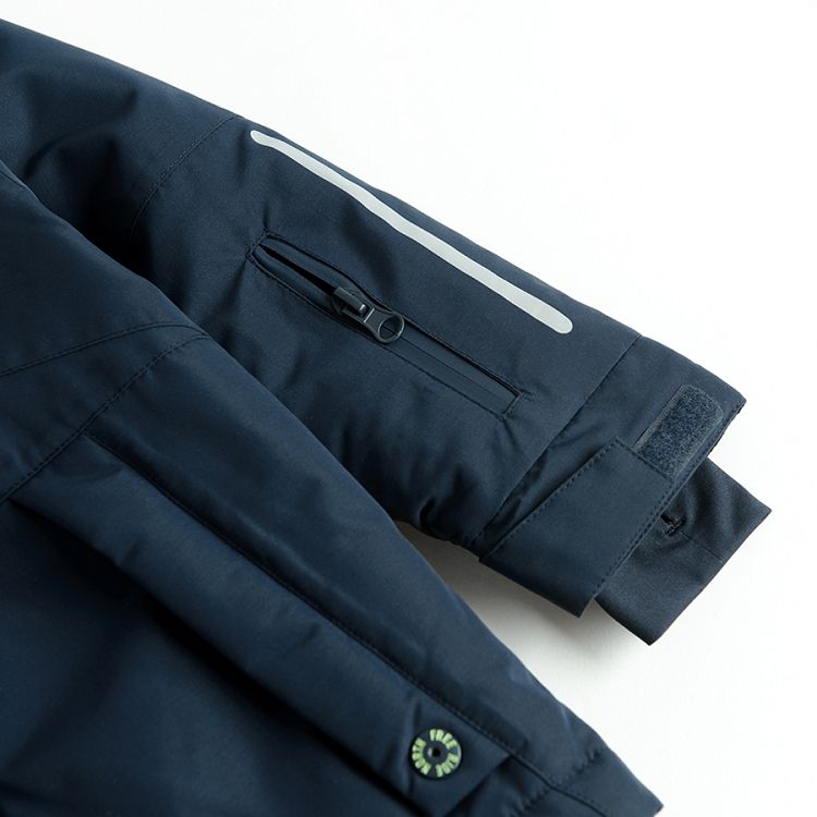 Dark blue zip through hooded jacket