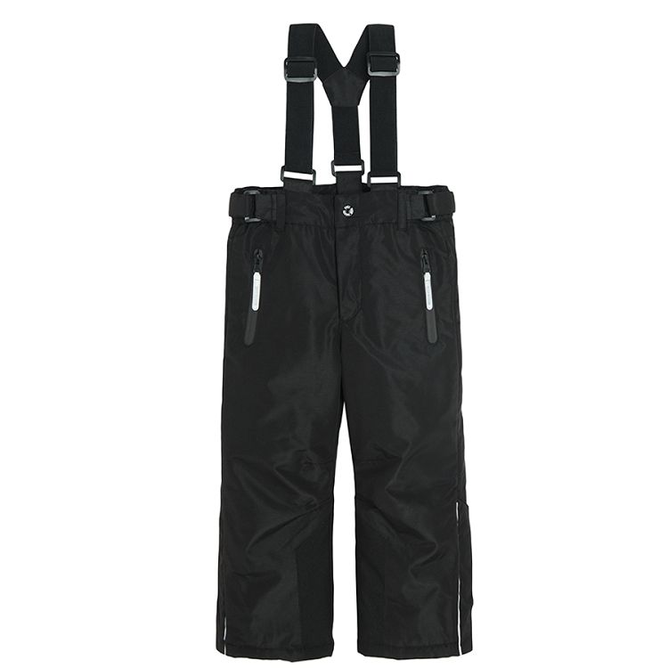 Black ski trousers