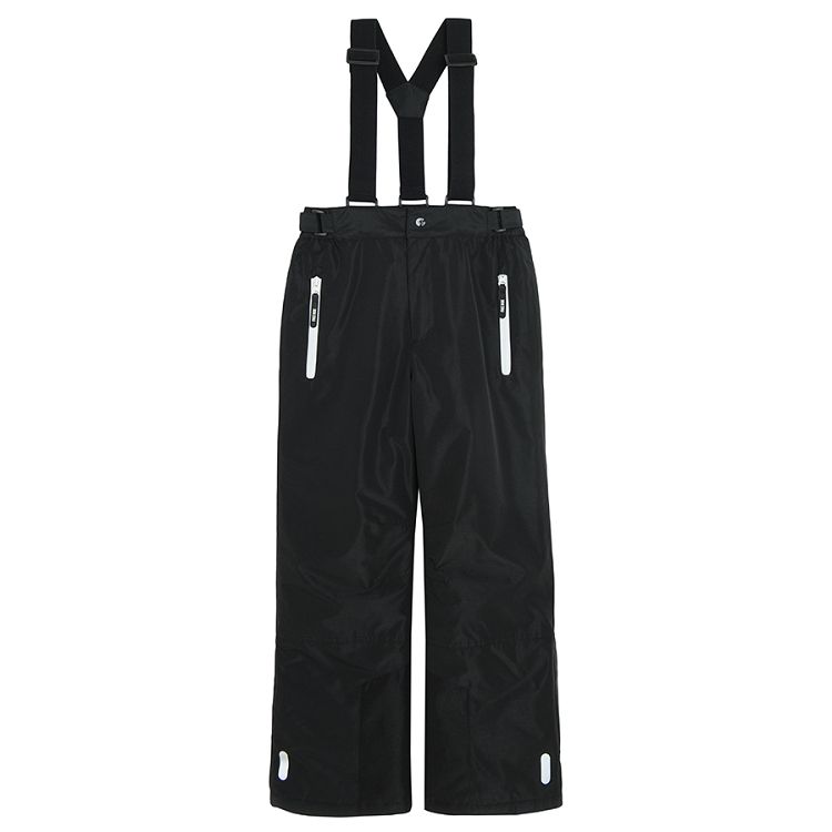 Black ski trousers