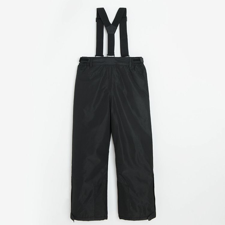 Black ski trousers