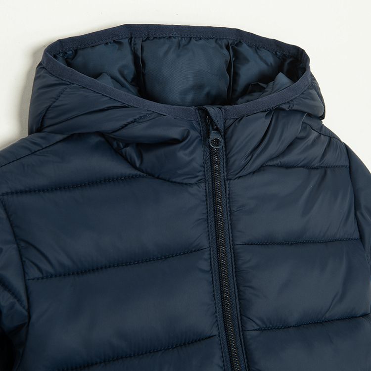 Dark blue zip through hooded jacket