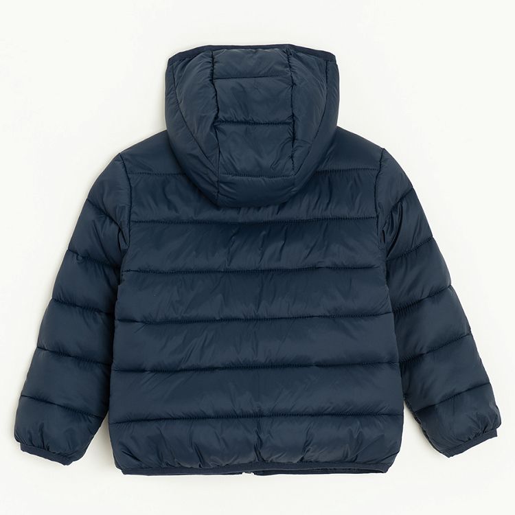 Dark blue zip through hooded jacket