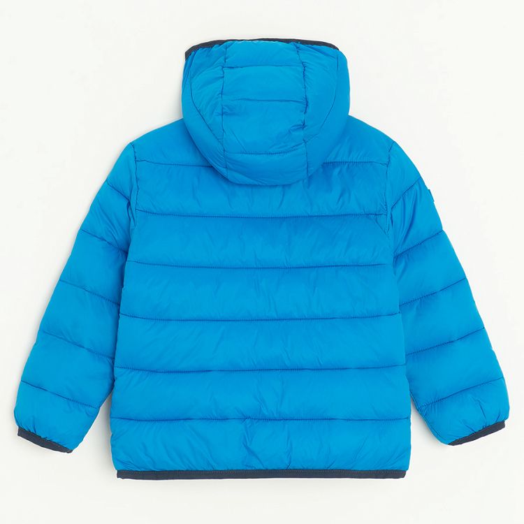 Blue zip through hooded jacket