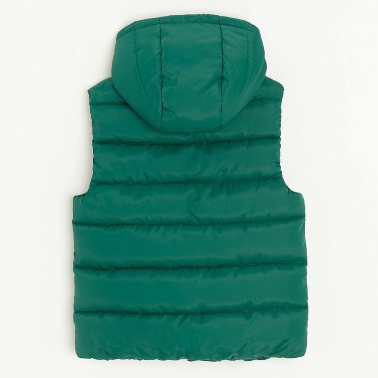 Green zip through hooded vest