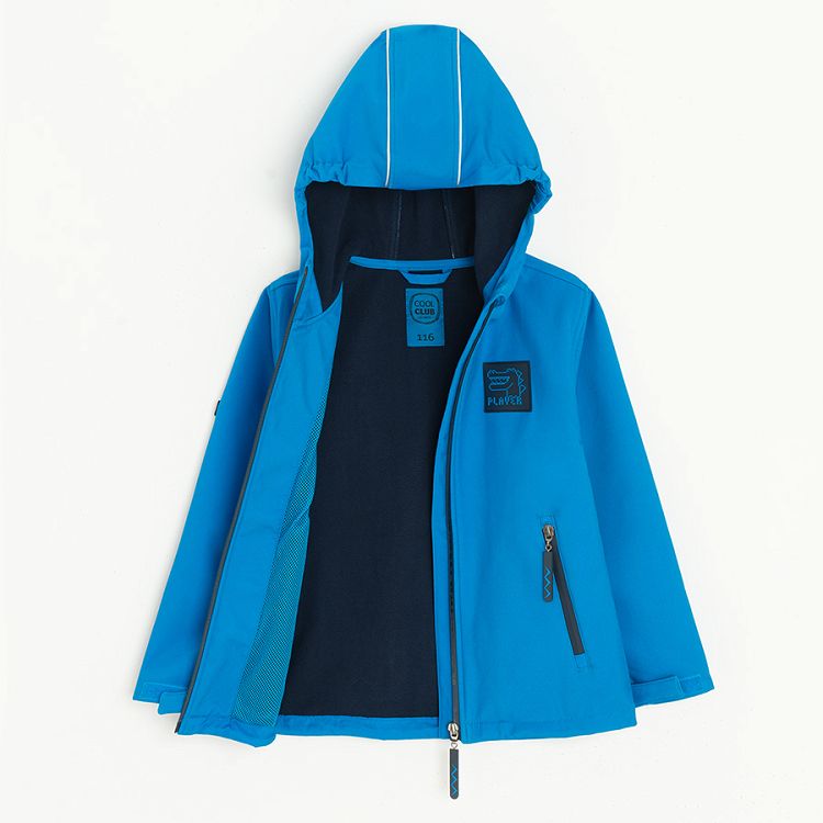 Light blue zip through hooded jacket