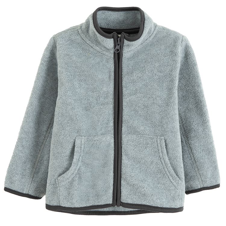 Hooded vest and grey zip through sweatshirt set- 2 pieces