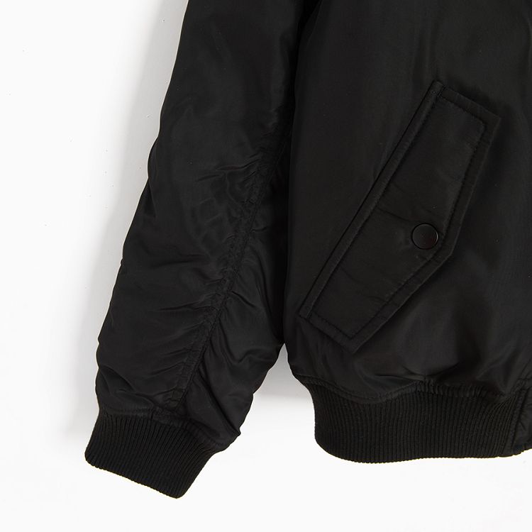 Black zip through hooded jacket