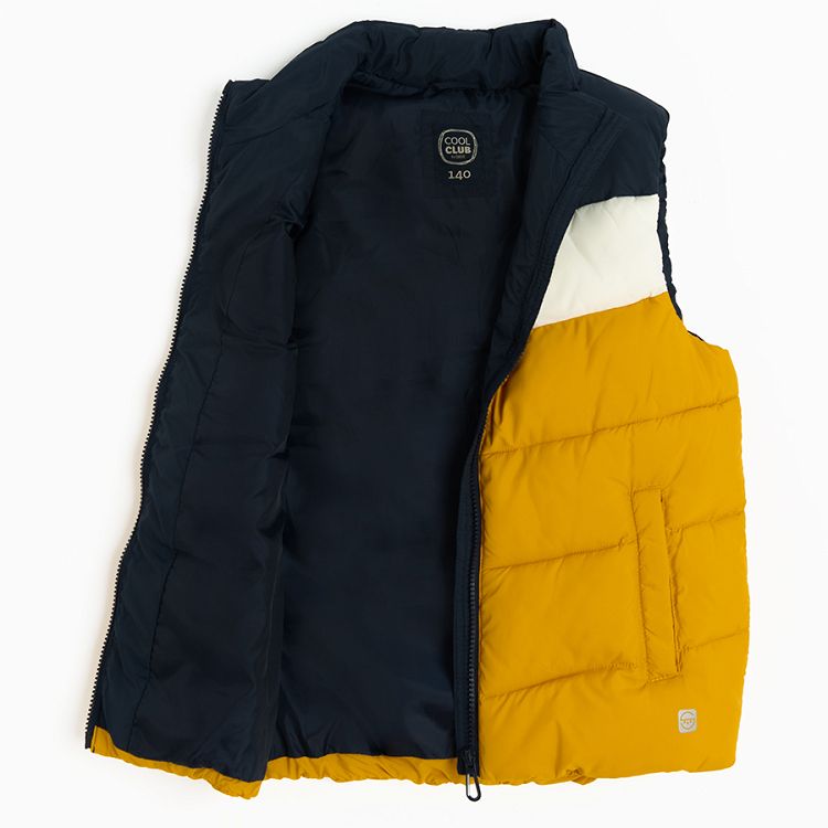 Yellow, white, black vest jacket