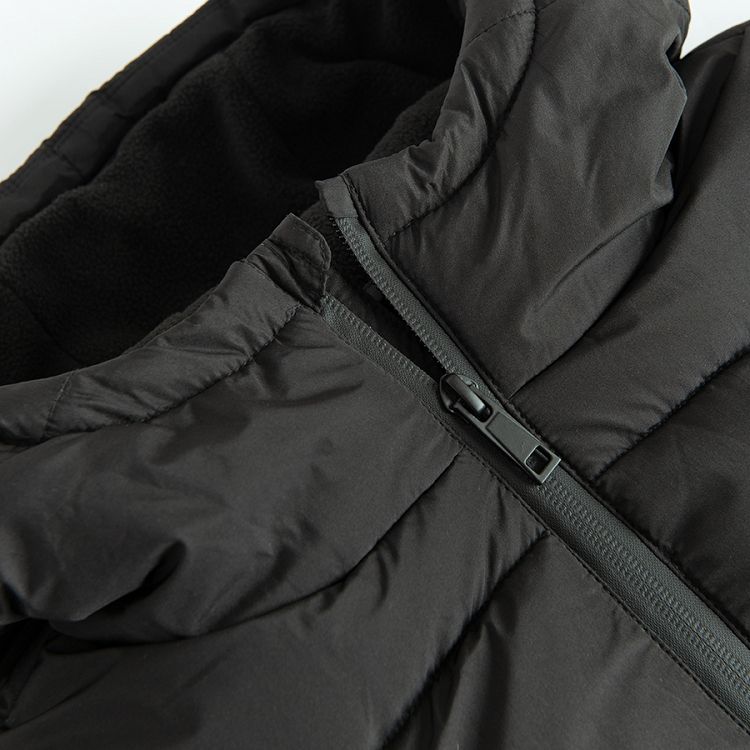 Black zip through winter jacket