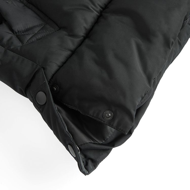 Black hooded winter coat