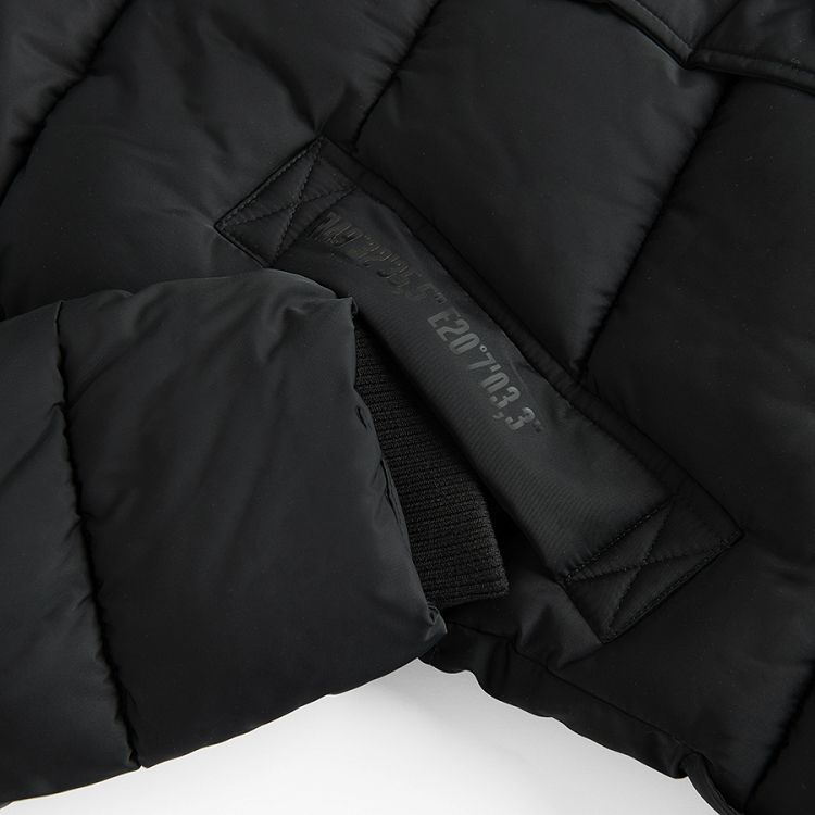 Black hooded winter coat