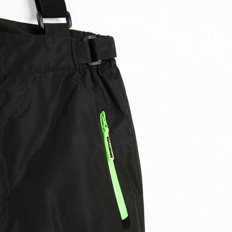 Black ski trousers with fluo details