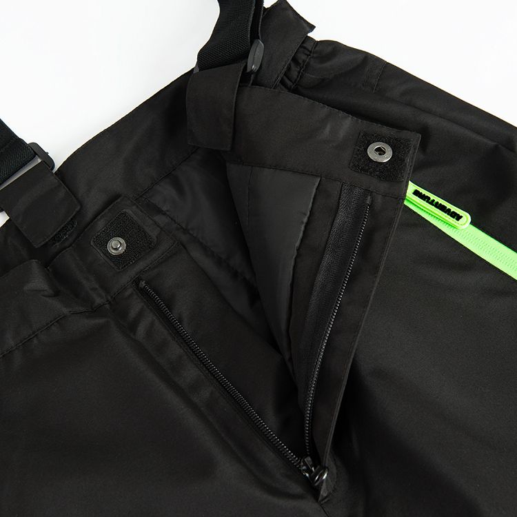 Black ski trousers with fluo details