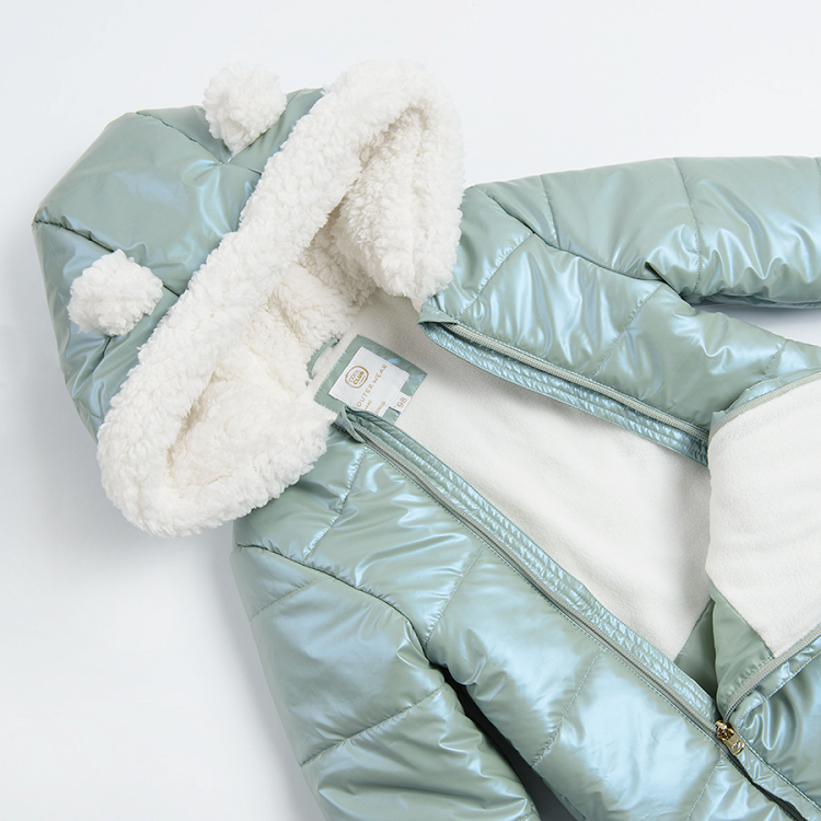 Mint hooded snowsuit