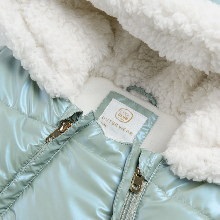 Mint hooded snowsuit