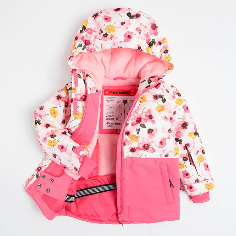 Pink ski hooded jacket