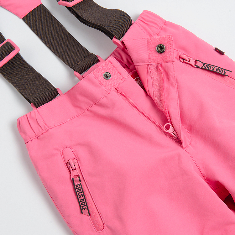 Pink ski trousers