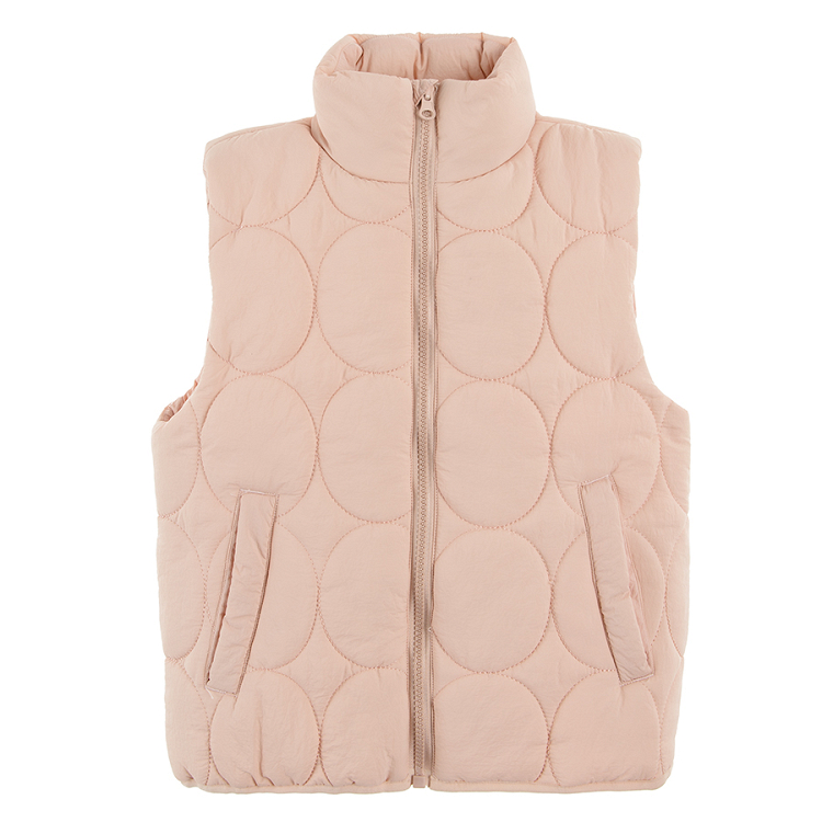 Light pink quilted outdoor vest