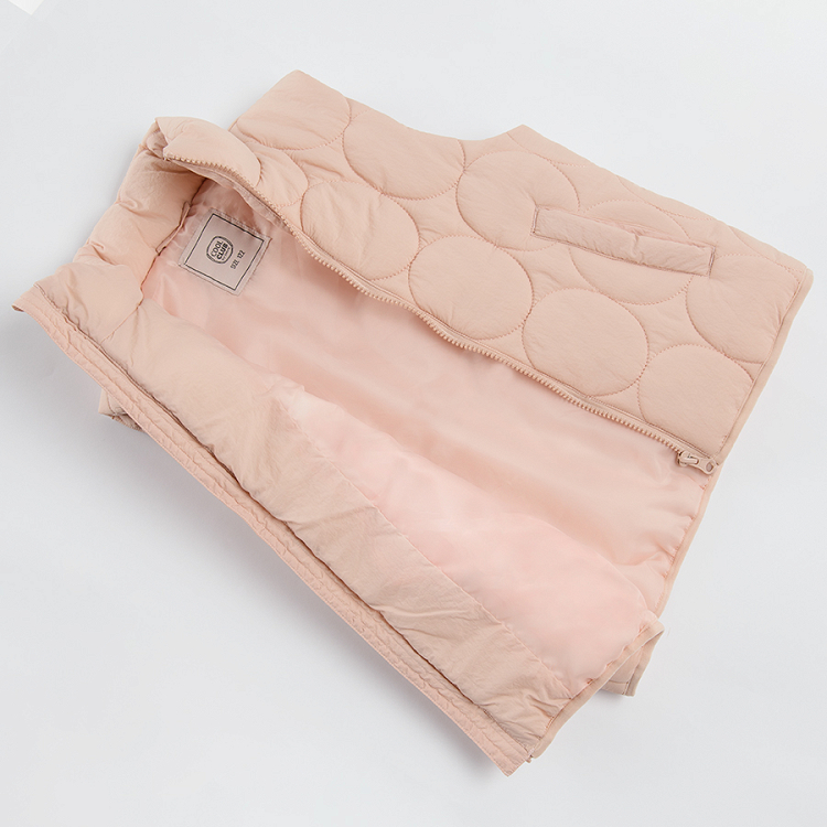 Light pink quilted outdoor vest