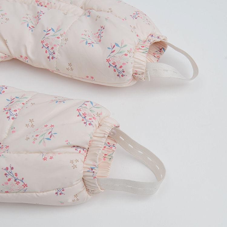 Floral footless snowsuit with gloves