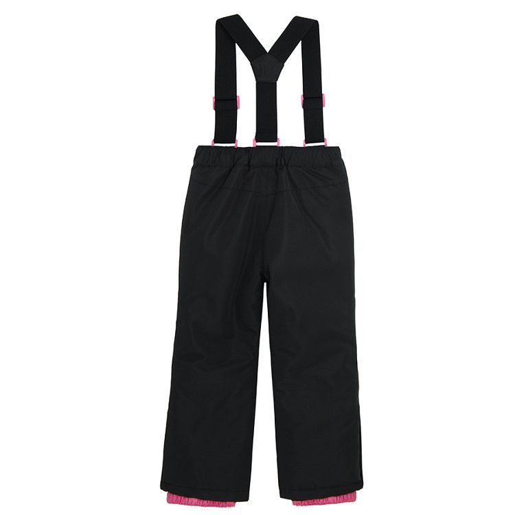 Black with pink details ski trousers