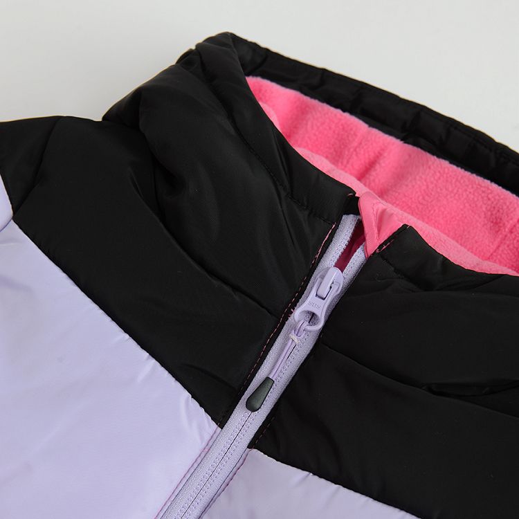 Pink and black zip through jacket