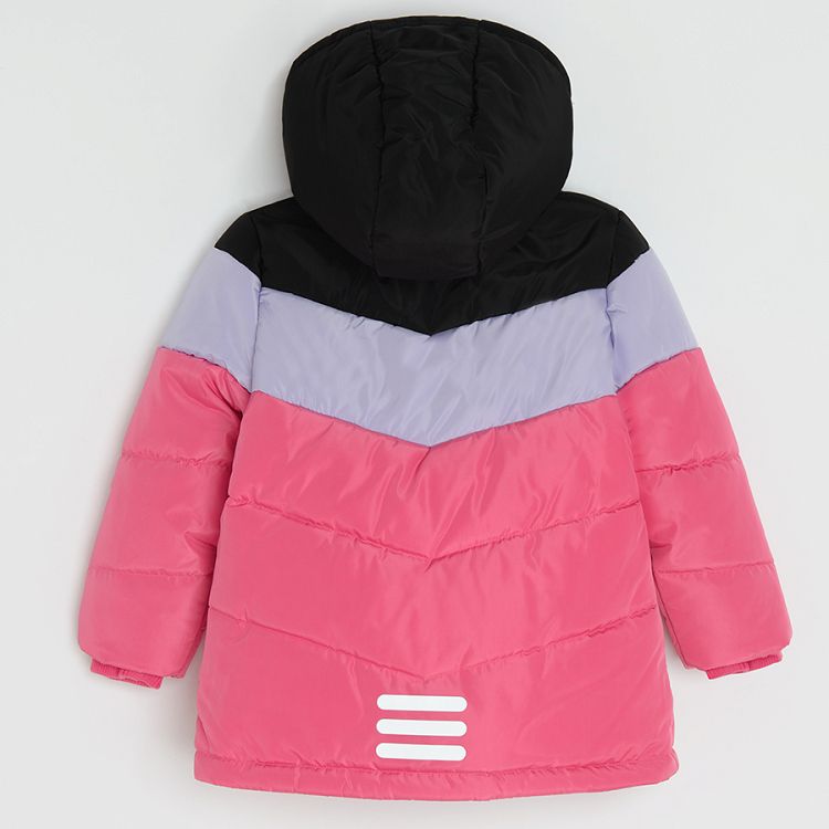 Pink and black zip through jacket