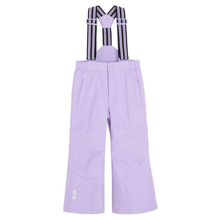 Purple ski trousers