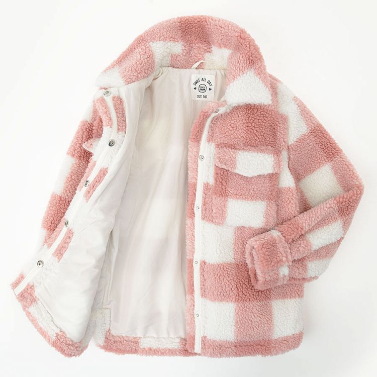 White and pink checked jacket