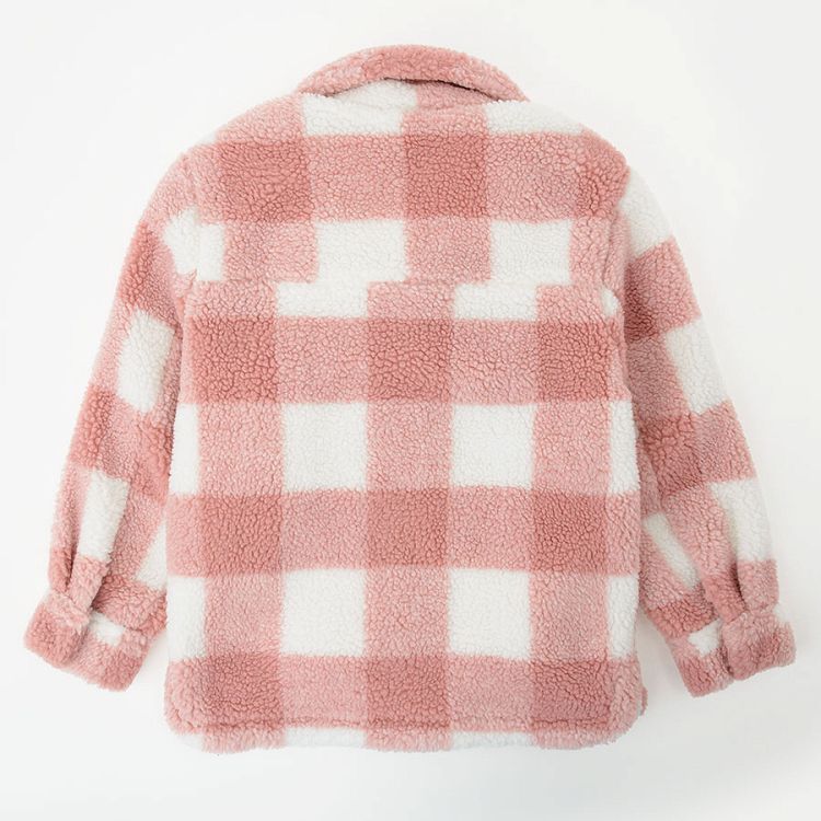 White and pink checked jacket