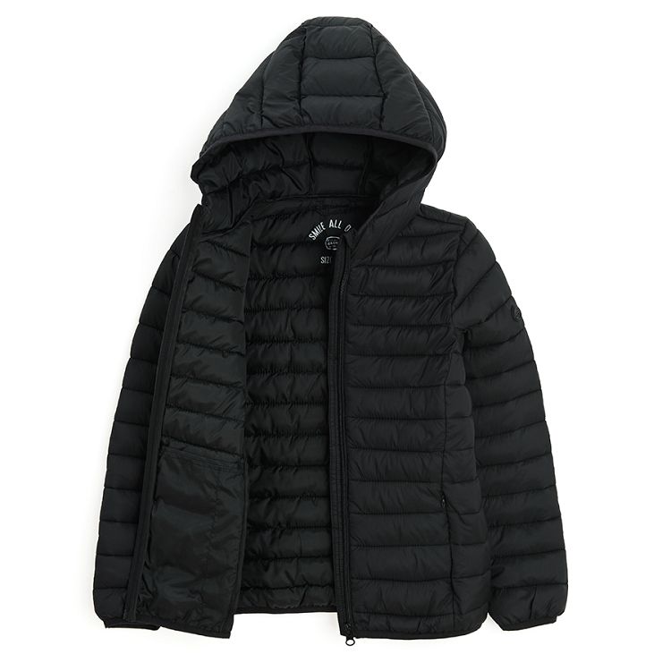 Black hooded jacket