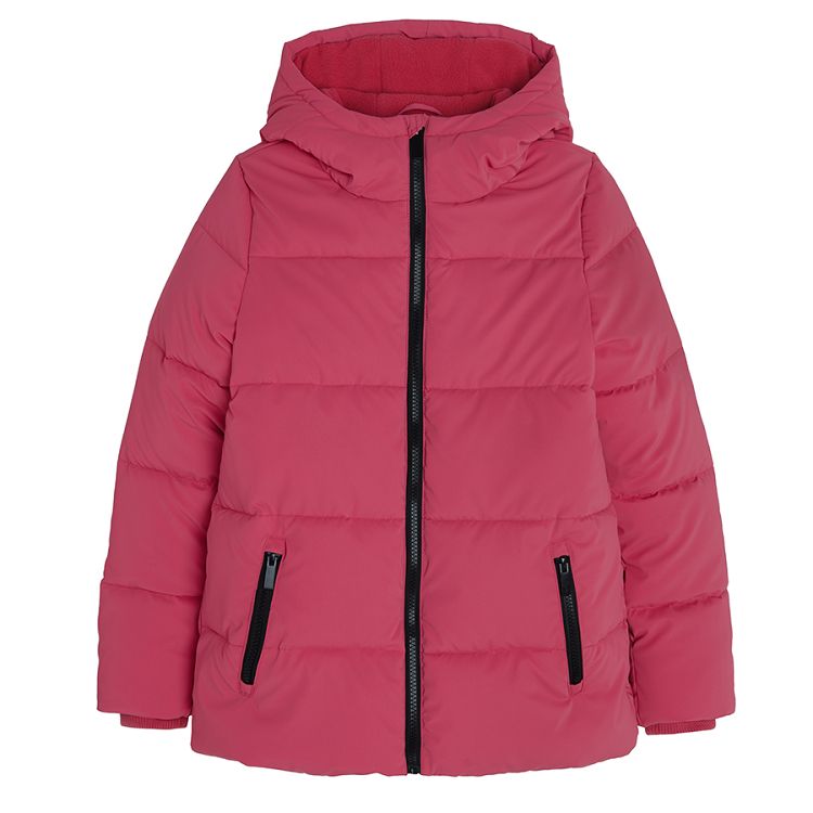 Pink zip through hooded jacket