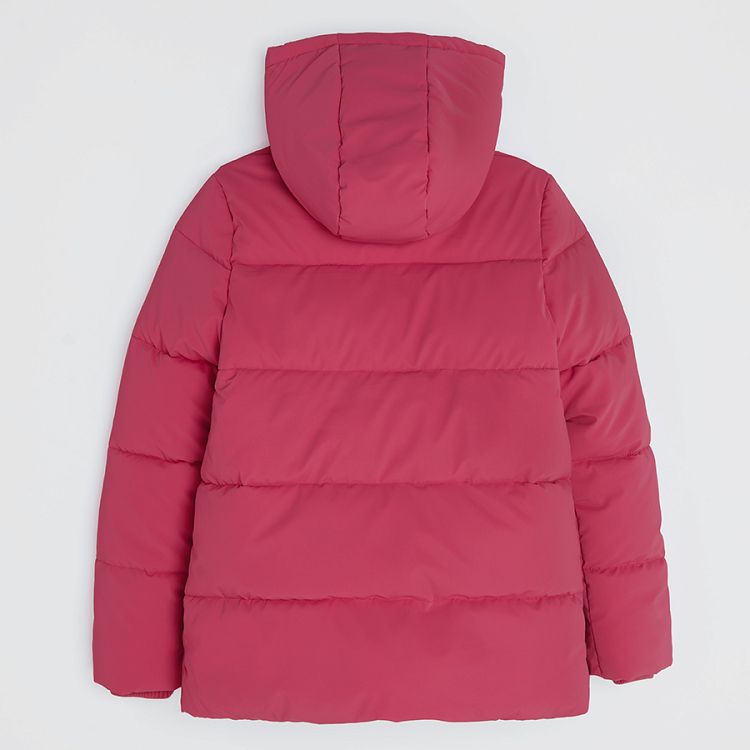 Pink zip through hooded jacket