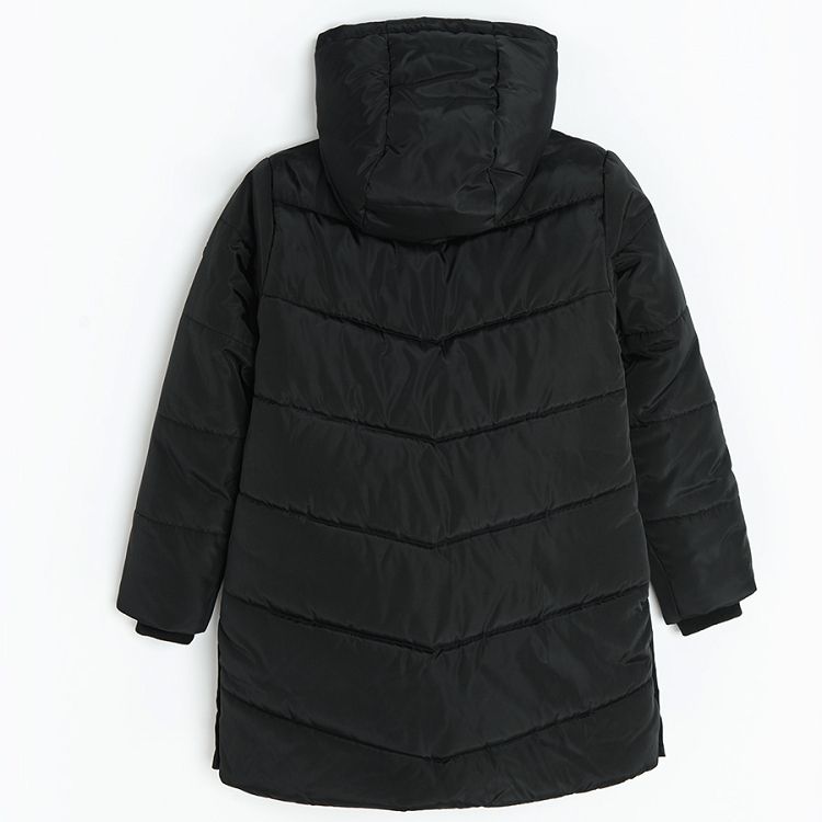 Black zip through hooded jacket