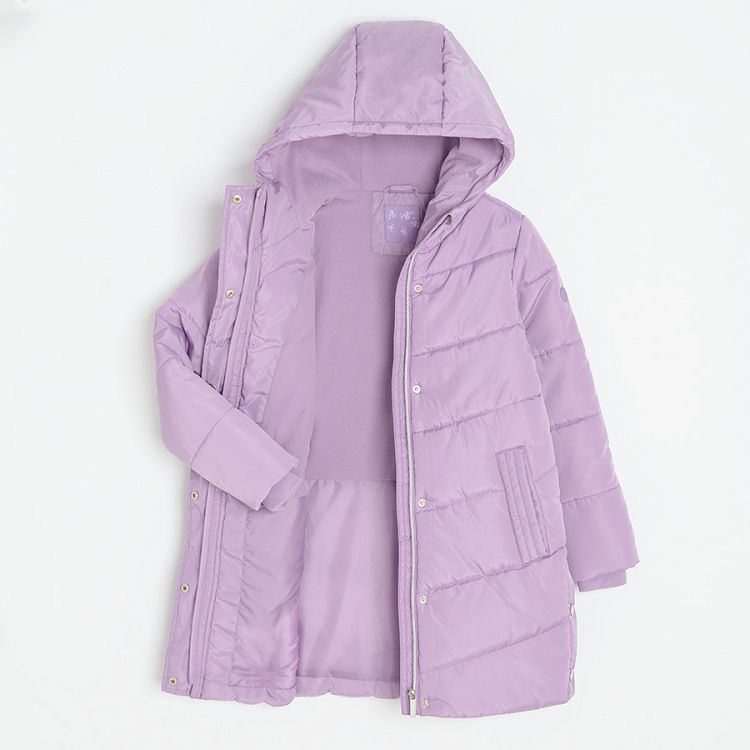 Purple zip through hooded jacket