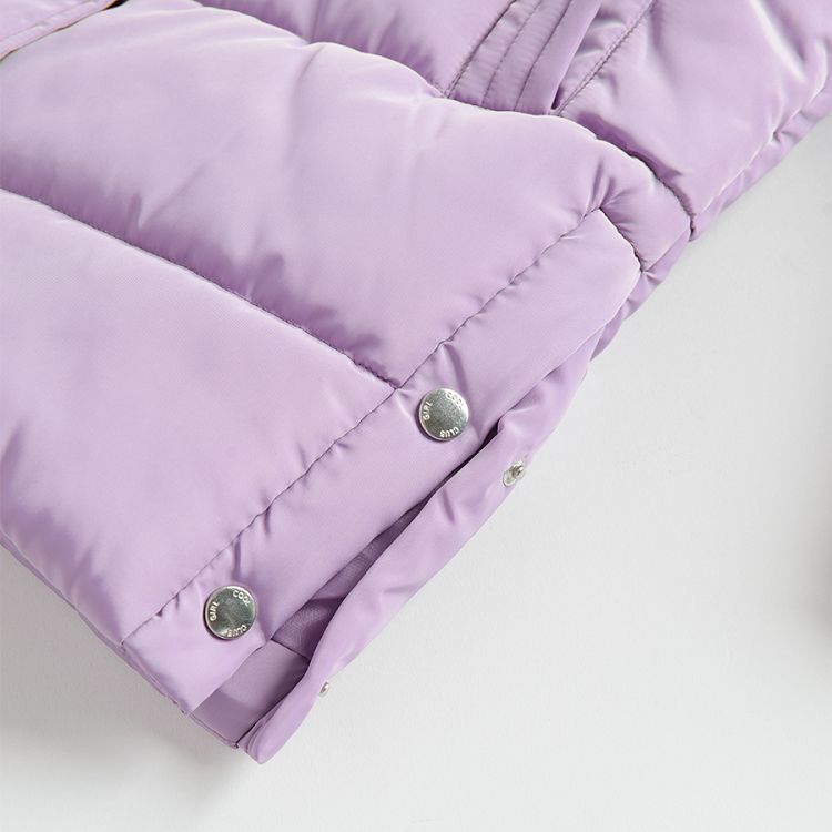 Purple zip through hooded jacket