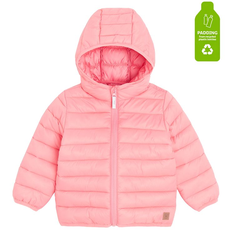 Pink zip through hooded jacket