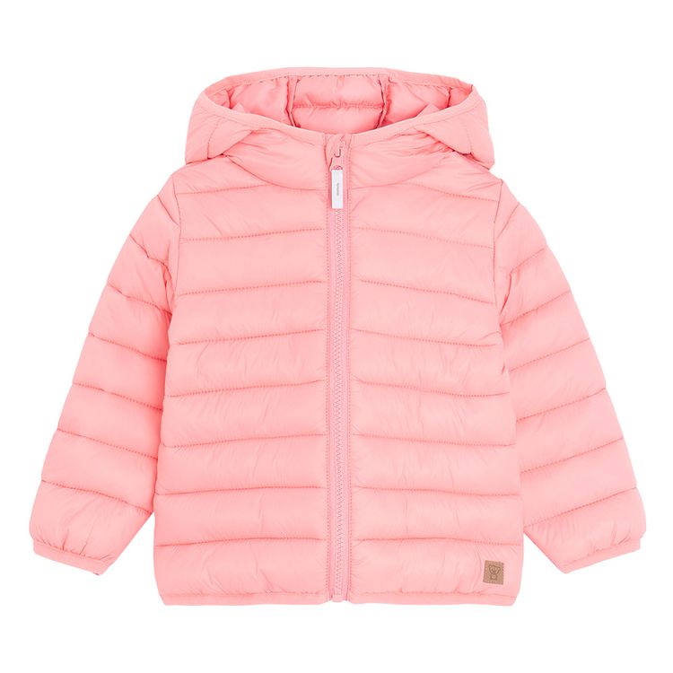 Pink zip through hooded jacket