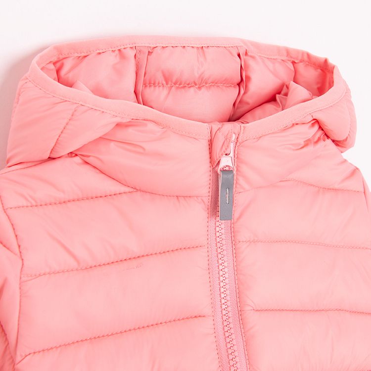 Pink zip through hooded jacket